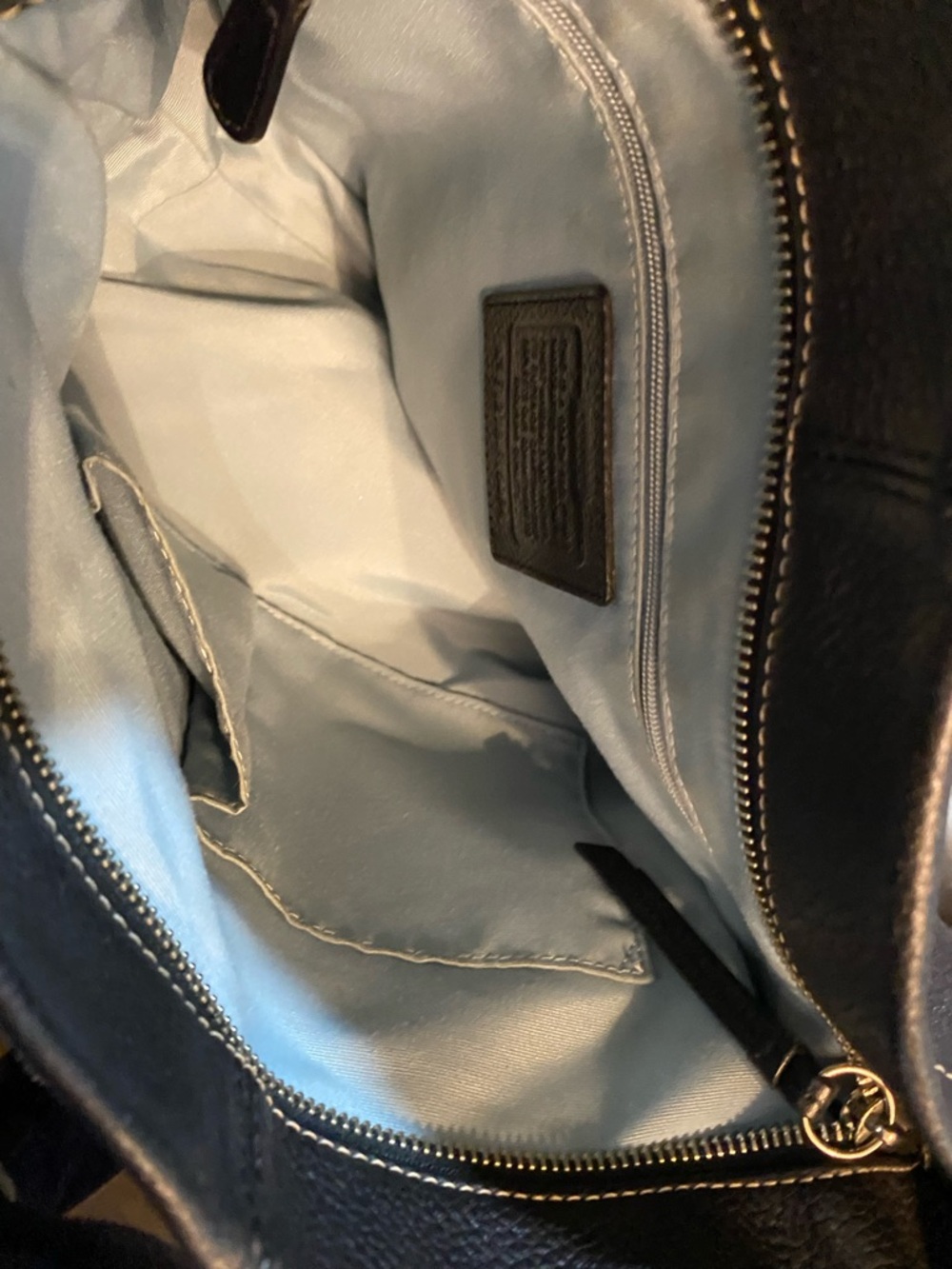 Coach Black Pebbled Leather Shoulder Bag with Silver Hardware - Picture 10 of 11